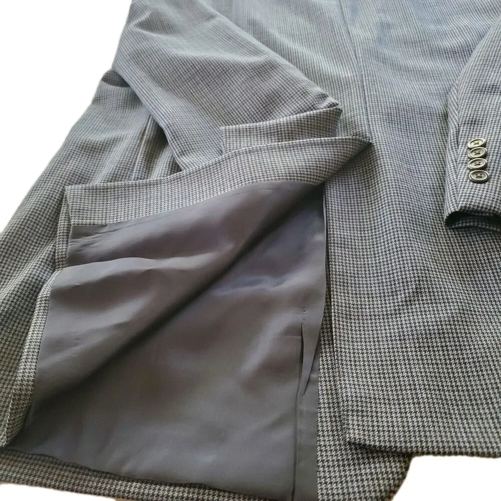Lauren Ralph Lauren 100% Wool Blazer Men's 48L Blue Grey Sportcoat Jacket VNT